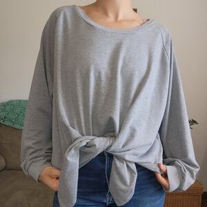 Nude Oversized Tie Front Sweatshirt Size Medium